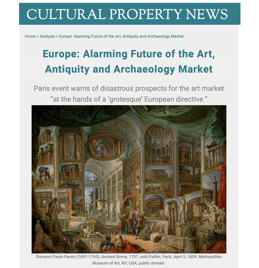 CULTURAL PROPERTY NEWS - Europe: Alarming future of the art, antiquity and archaeology market