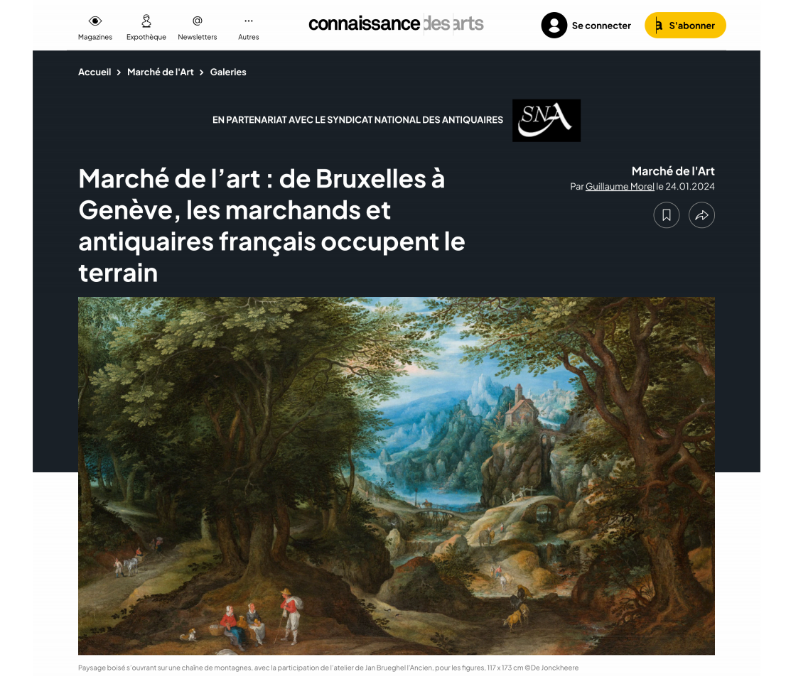 CONNAISSANCE DES ARTS - Marché de l'art : de Bruxelles à Genève, les marchands et antiquaires français occupent le terrain