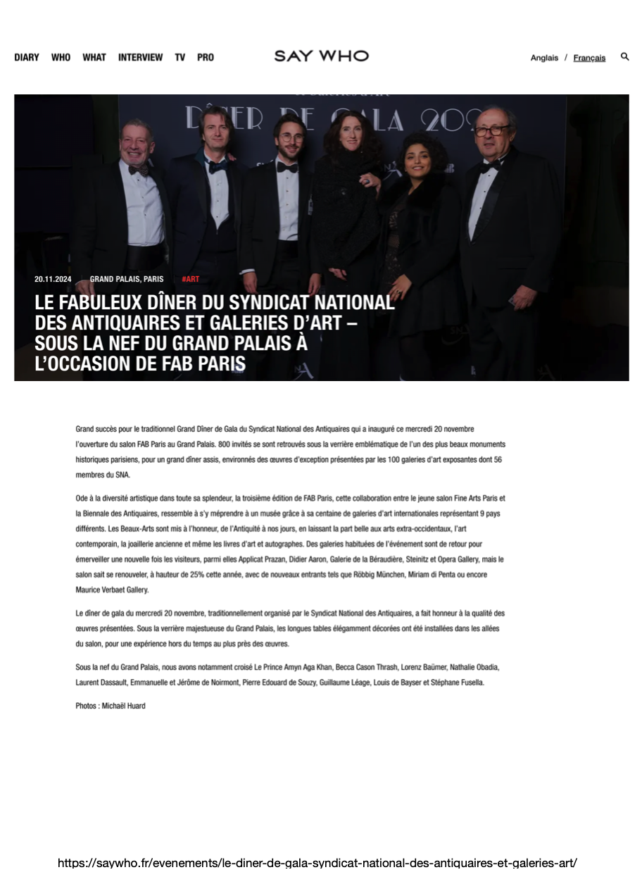 SAY WHO - Le fabuleux dîner du SNA