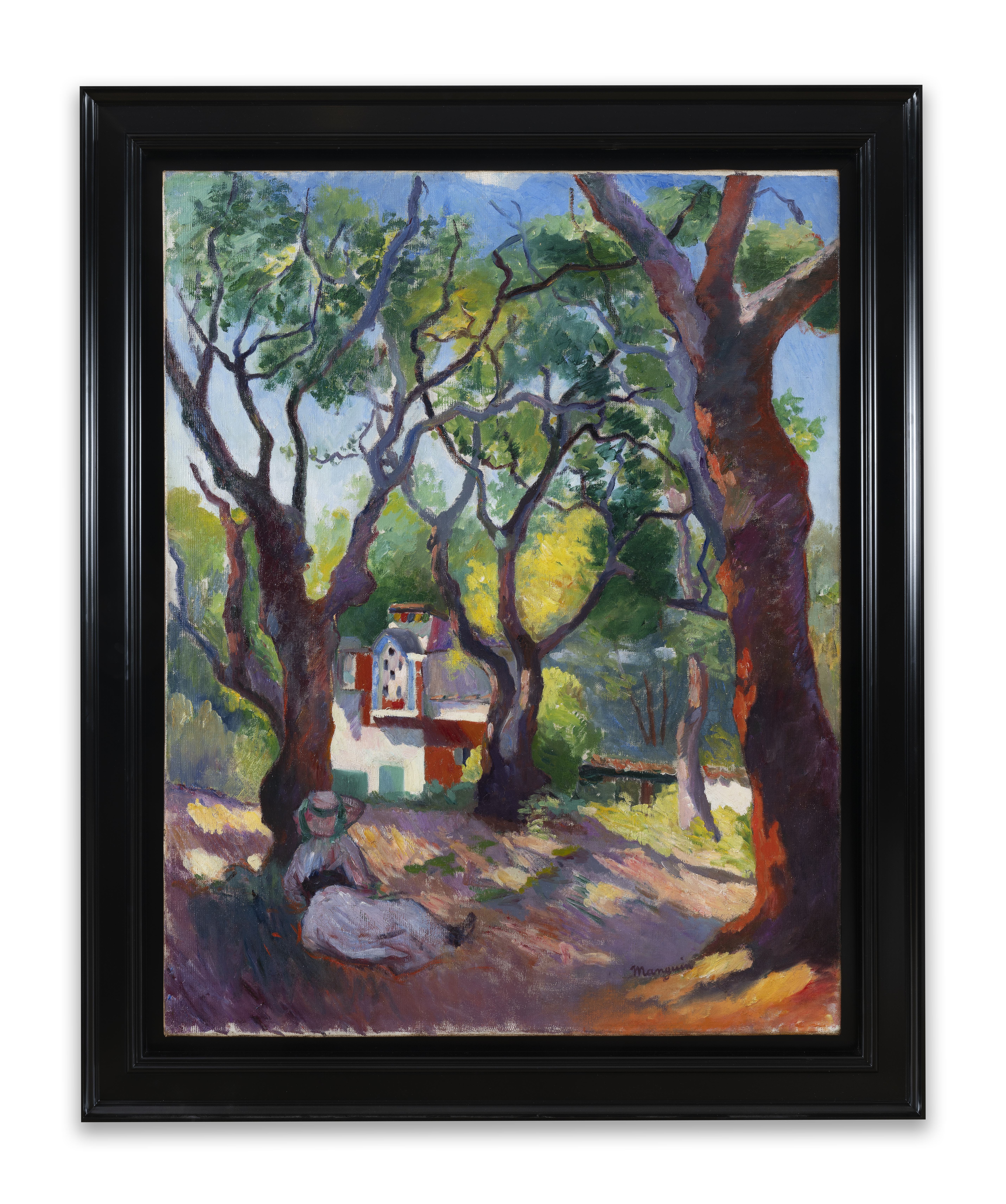 Jeanne près du pigeonnier de la villa Demière à Saint-Tropez