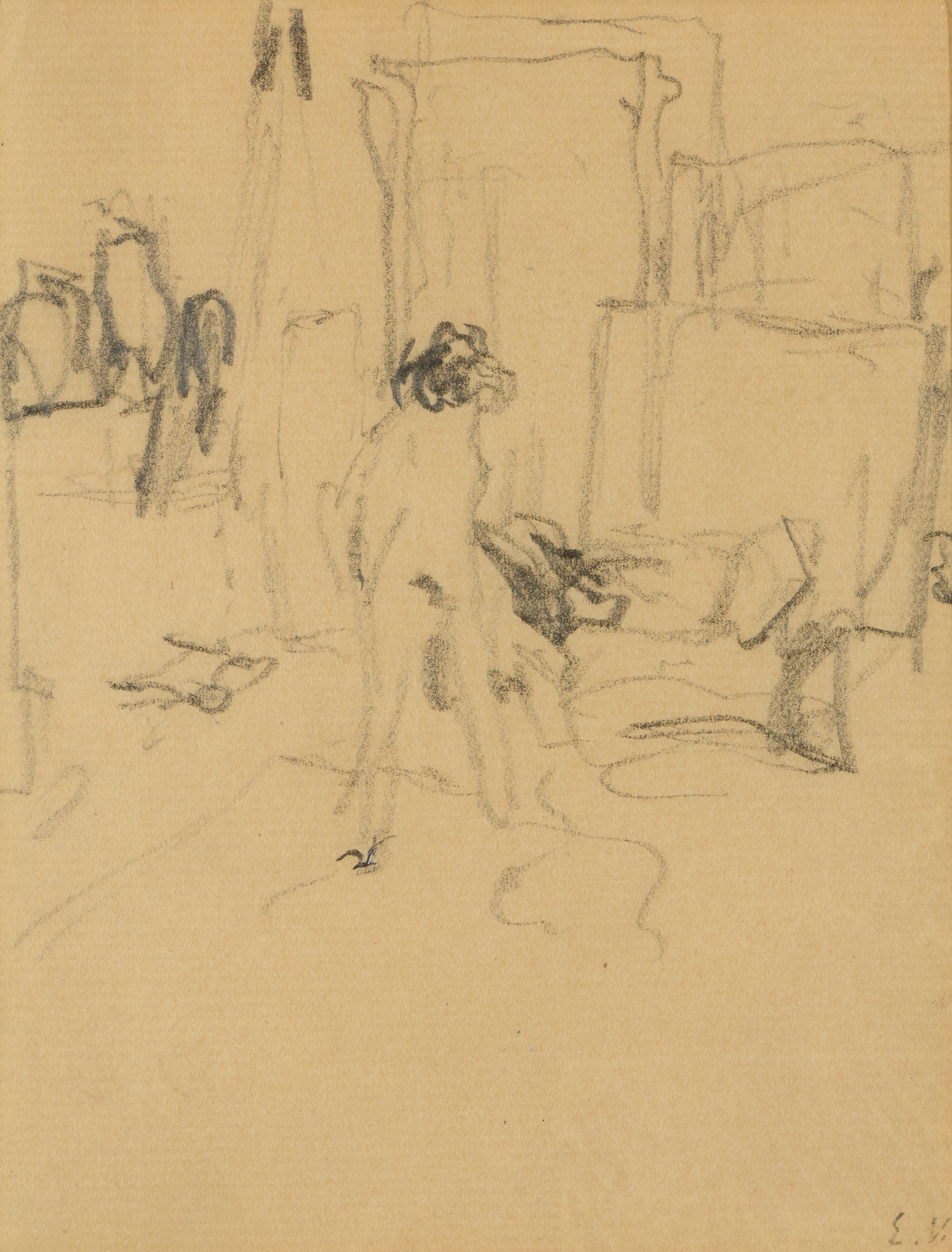 Première étude pour le tableau "Nu debout dans l'atelier", 1909
