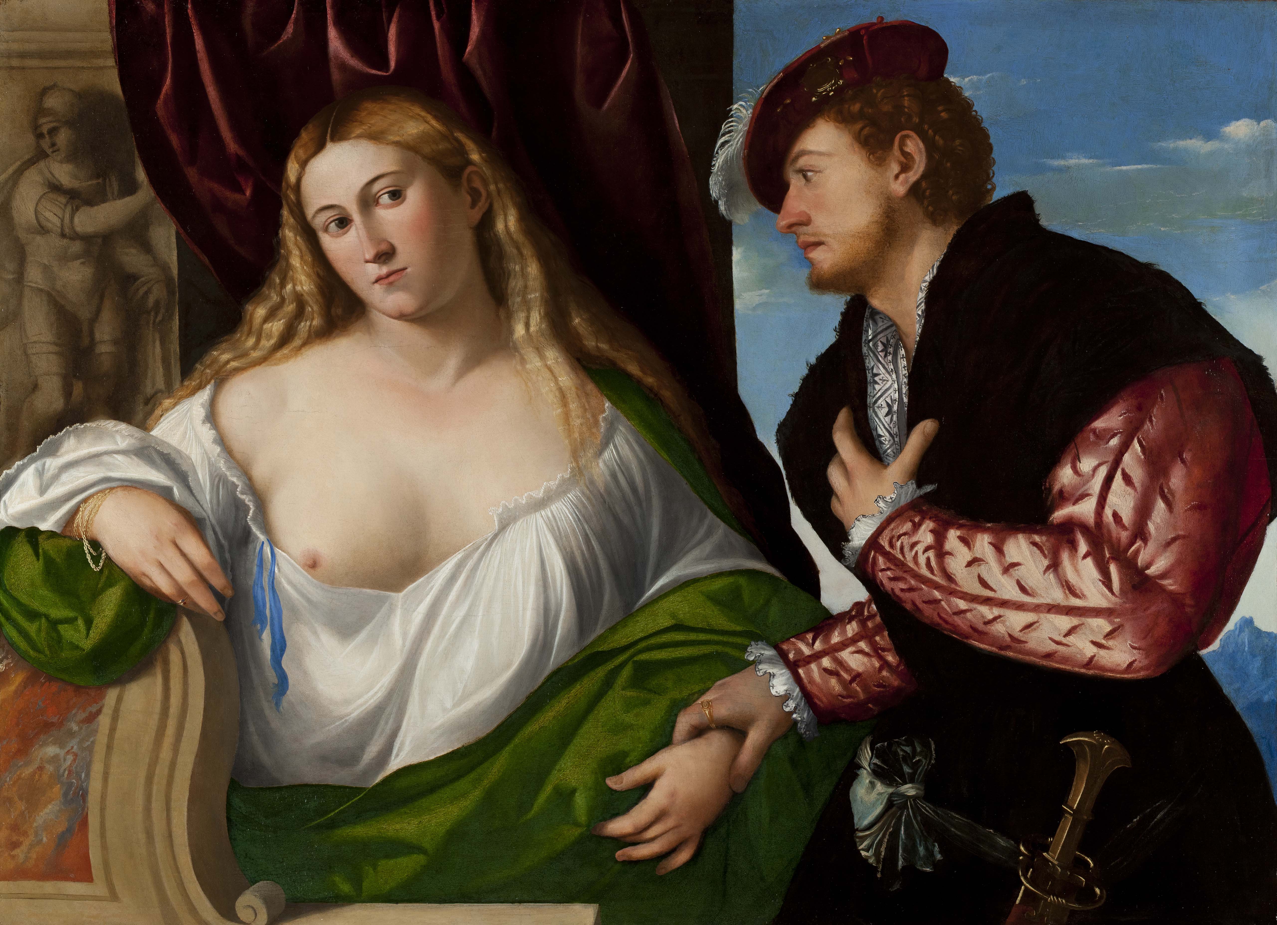 Jeune femme et son soupirant
