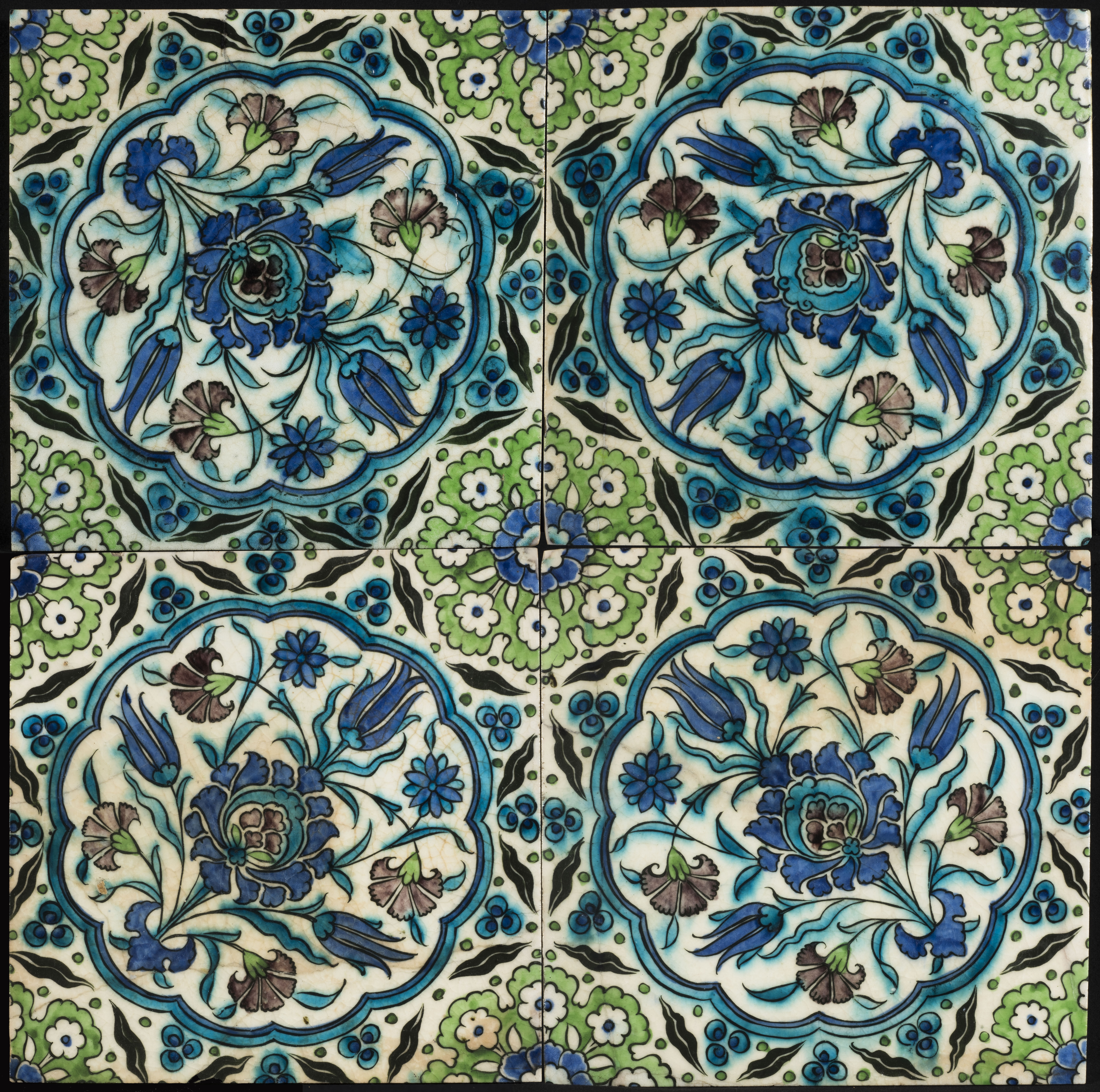Panneau de quatre carreaux de céramique