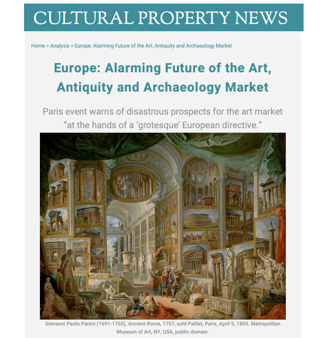 CULTURAL PROPERTY NEWS - Europe: Alarming future of the art, antiquity and archaeology market