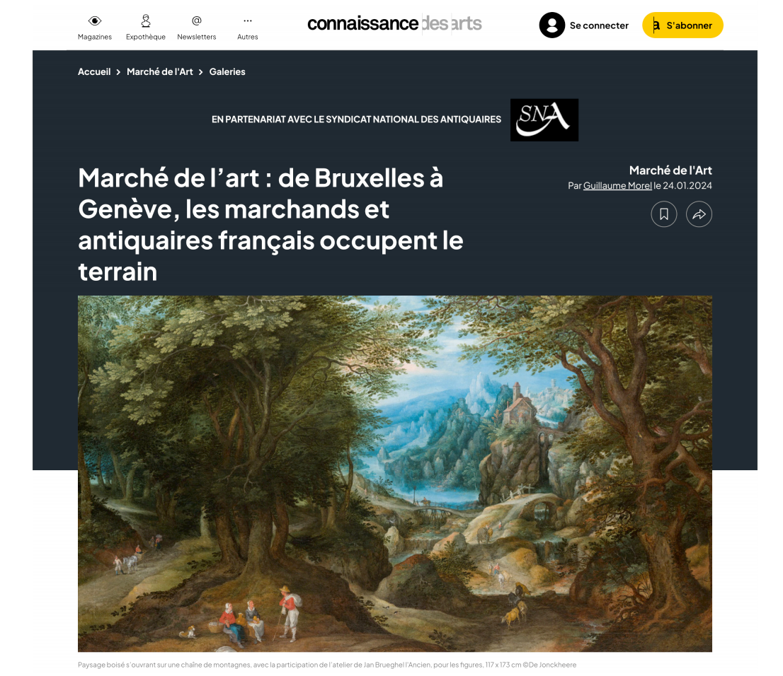 CONNAISSANCE DES ARTS - Marché de l'art : de Bruxelles à Genève, les marchands et antiquaires français occupent le terrain